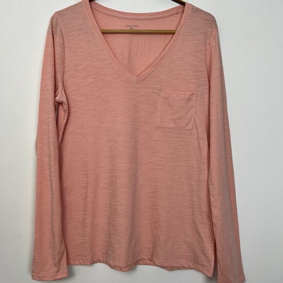 Garnet Hill Women's Small Long Sleeve Crew Neck Top 100% Organic Pima Cotton Tee - Picture 1 of 10